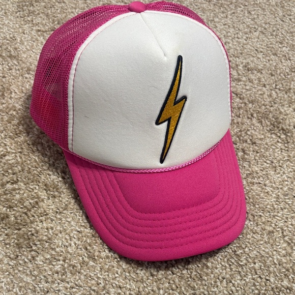 Aviator Nation Accessories - Aviator Nation Pink and White Lightning Bolt Hat